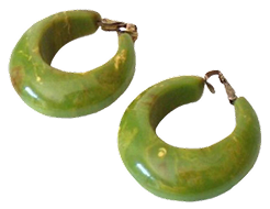 Green Chunky Hoop Earrings